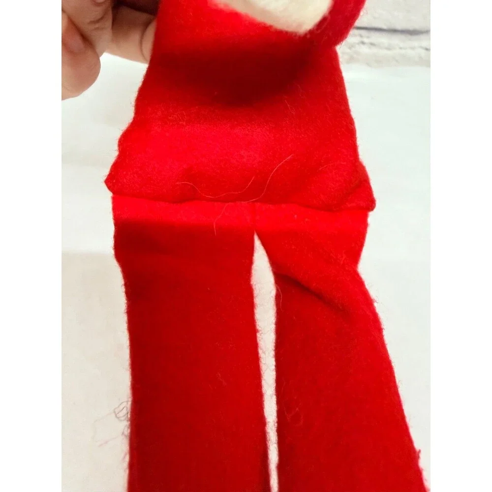 Vtg Knee Hugger Elf Large Pointy Ears 8” Japan Red Suit Blue Eyes